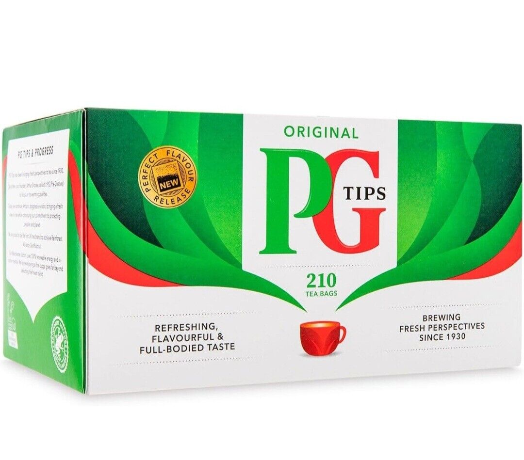 PG Tips Original Black Tea 210 Tea Bags 609g, Imported from Britain