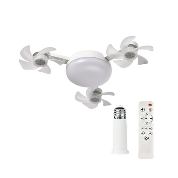 18 Inch Portable Plug In Hanging Ceiling Fan With Dimmable Lights For Indoor Bedroom Tent Use Features Three Speed Settings