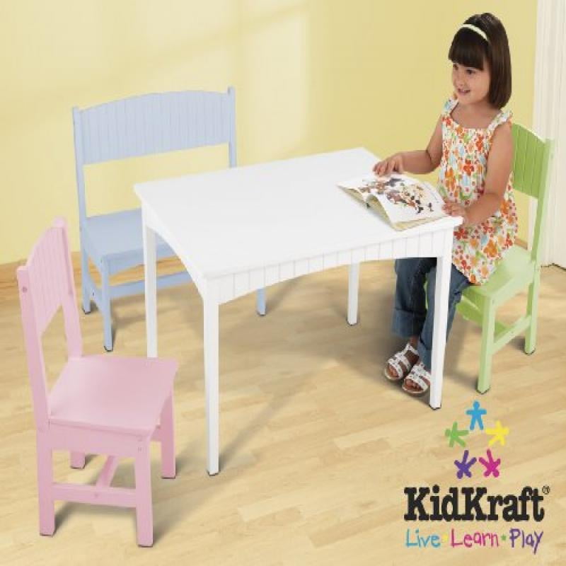 kidkraft nantucket table with bench and 2 chairs