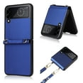 thumbnail image 1 of Galaxy Z Flip 3 5G Phone Case (2021), Decase Slim Lightweight Crossbody Neck Cover with Shoulder Strap Lanyard PU Leather & Soft TPU Bumper Shockproof Cover for Samsung Galaxy Z Flip 3 (6.7"), Blue, 1 of 9