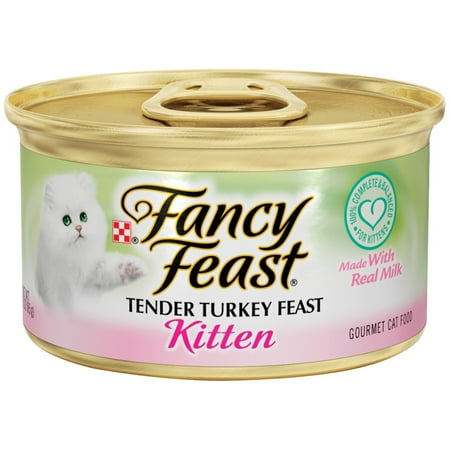 Tender Turkey - Purina Fancy Feast Kitten Tender Turkey Feast Wet Cat Food, 3.0 Oz. Cans (24 Pack)