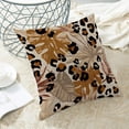 thumbnail image 4 of Brown Summer Pillow Covers 20 x 20 Inch, Tropical Palm Leaf Cheetah Spot Outdoor Decor Throw Pillows for Couch, Leopard Polka Abstract Art Decorative Pillowcase Linen Cushion Cover Set of 2, 4 of 6