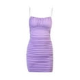 thumbnail image 1 of ITFABS Women Summer Sleeveless Dress Off Shoulder Low-cut Ruched Sundress, 1 of 8