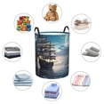 thumbnail image 4 of Balery Moonlit Sea Sailboat Cesta de ropa redonda con asas, impermeable, independiente, para ropa, juguetes, dormitorio y familia-Medium, 4 of 6