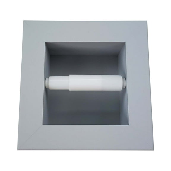 Typhon Recessed Solid Wood Toilet Paper Holder 7 x 8.5, Primed Gray