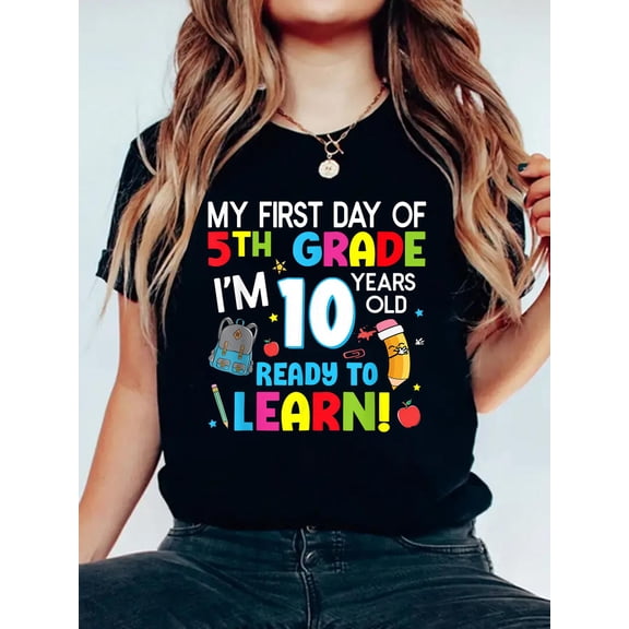 My First Day Of 5th Grade Back to school 5th Grade Girls Boy T-Shirt