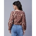 thumbnail image 3 of Moomaya Womens Printed Long Sleeves Crop Top, V-Neck Cotton Summer Short Top, 3 of 8