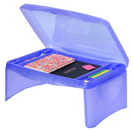 Best Choice Products Folding Lap Desk for Laptops, Food, Work, w/ Open Face Storage Compartment,