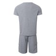 thumbnail image 6 of Men's 2 Piece Outfits Short Sleeve Waffle Knit Tracksuit Summer Shirt and Shorts Set Mens Short Sets 2 Piece Outfits Casual Summer Short Sleeve Sweatsuits Sets, 6 of 9