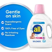 (6 pack) all Baby Liquid Laundry Detergent, Hypoallergenic, Gentle on Sensitive Skin, 73 oz, 58 Loads