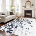 thumbnail image 2 of Large Area Rugs for Living Room Bedroom, Navy Blue Leaves 6'x9' Rug Washable Carpet Runner Indoor Outdoor, Summer Botanical Non Slip Floor Mats Rug for Kitchen, Playroom, 2 of 8