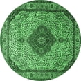 thumbnail image 1 of Ahgly Company Indoor Round Medallion Emerald Green Traditional Area Rugs, 7' Round, 1 of 4