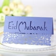 thumbnail image 5 of 100 Uds. Tarjeta de lugar de invitación de mesa Eid Mubarak musulmán Ramadán Kareem hoja hueca letras de papel mantel decoración de fiesta, 5 of 5