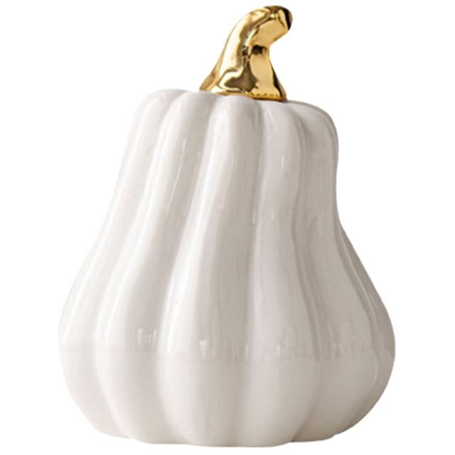 Miangastore Ceramic Pumpkin Figurine Halloween Table Accent Ceramic Pumpkin Table Ornament