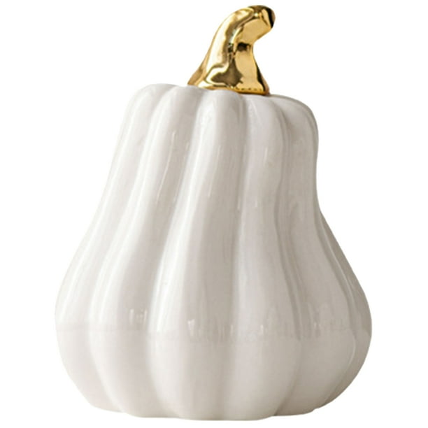 Figura de calabaza de cerámica, adorno de mesa de Halloween, adorno de mesa de calabaza de cerámica