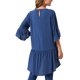 thumbnail image 3 of INSPIRAR CHIC Blusas Asimétricas de Mujer con Mangas de Campana 3/4, Cuello Redondo, Espalda con Abertura, Dobladillo con Volantes, Talla 2XL, Azul Oscuro, 3 of 6