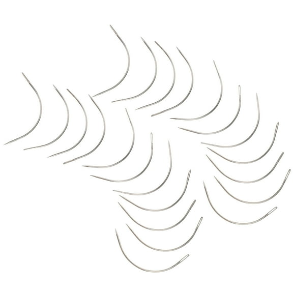 LEORX 100Pcs Large Eye Curved Needles for Hand Sewing and Yarn