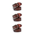 thumbnail image 1 of relayinert Classy And Durable PU Belt For Men Wear-resistant And Fine Workmanship Coffee Red-Brown 125cm 3Set, 1 of 6
