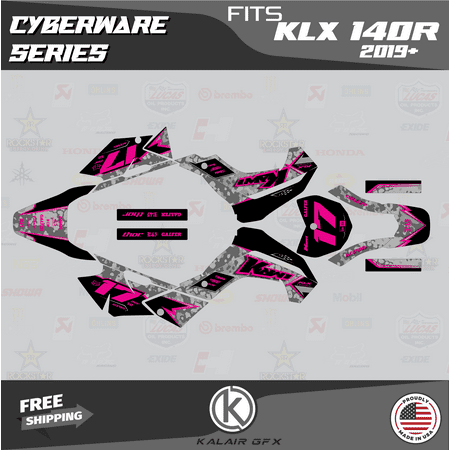 Kalair GFX Graphics Kit for Kawasaki KLX140R (2019+) Cyberware Series Kalair GFX Graphics Kit for Kawasaki KLX140R (2019+) Cyberware Series