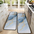 thumbnail image 4 of Kitchen Rugs Sets Of 2,Blue Marble Gold Wave Pattern Anti Fatigue Kitchen Mat Rugs Non Slip Washable,Decorative Kitchen Floor Mats for Kitchen,Sink,Laundry,17"x47"+17"x47", 4 of 5