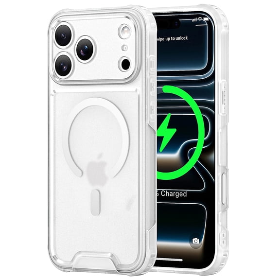 GJL Magnetic Case for iPhone 18 Pro Max, Heavy Duty Shockproof Phone Cover, Compatible with MagSafe, Precise Camera Lens Protection, Clear