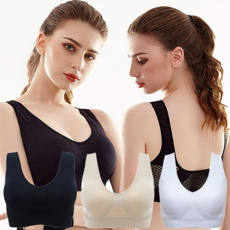 

Sports Bras for Women Workout Bra with Removable Pads Breathable Extra-Elastic Comfort Sports Bra Yoga Plus Size Underwear