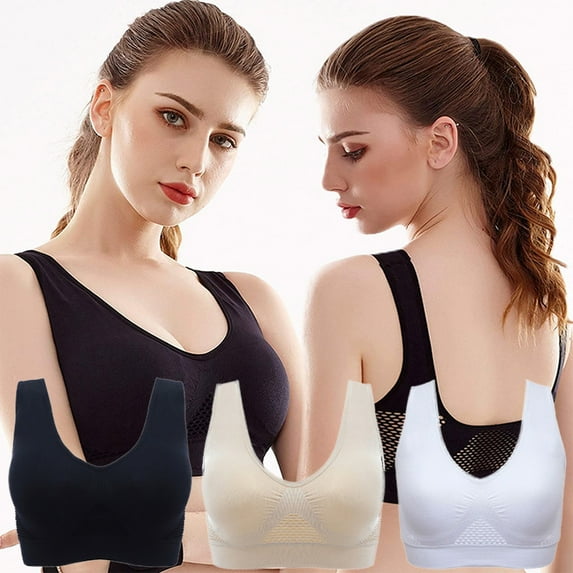 Sports Bras for Women, Workout Bra with Removable Pads, Breathable Extra-Elastic Comfort Sports Bra Yoga Plus Size Underwear
