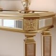 thumbnail image 3 of Atumcto Mirror Console Table with Vintage Wood Grain Carving, Elegant Entryway Sofa Table for Living Room, 3 of 10