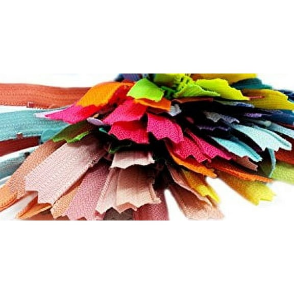 Zipperstop Wholesale Ykkâ® Zipper 7 Inch Zippers Nylon Coil Assorted 40 Different Colors (Special) - Not 1 Will Be The Same - Ykk Number 3 Skirt And Dress - Closed Bottom (40 Zippers/Pack)