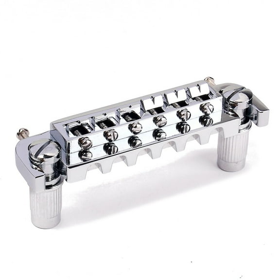 Guitar Accessories Wraparound Roller Bridge Saddle Tailpiece with Chrome Finish for Electric