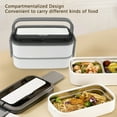 thumbnail image 4 of AQXREIGHT Lunch Box Double Layer Microwave Safe Leakage Proof Stainless Steel Portable Divided  Box For Office School Picnic Tiffin Box For Adults Lunch Box Microwave Safe, 4 of 7