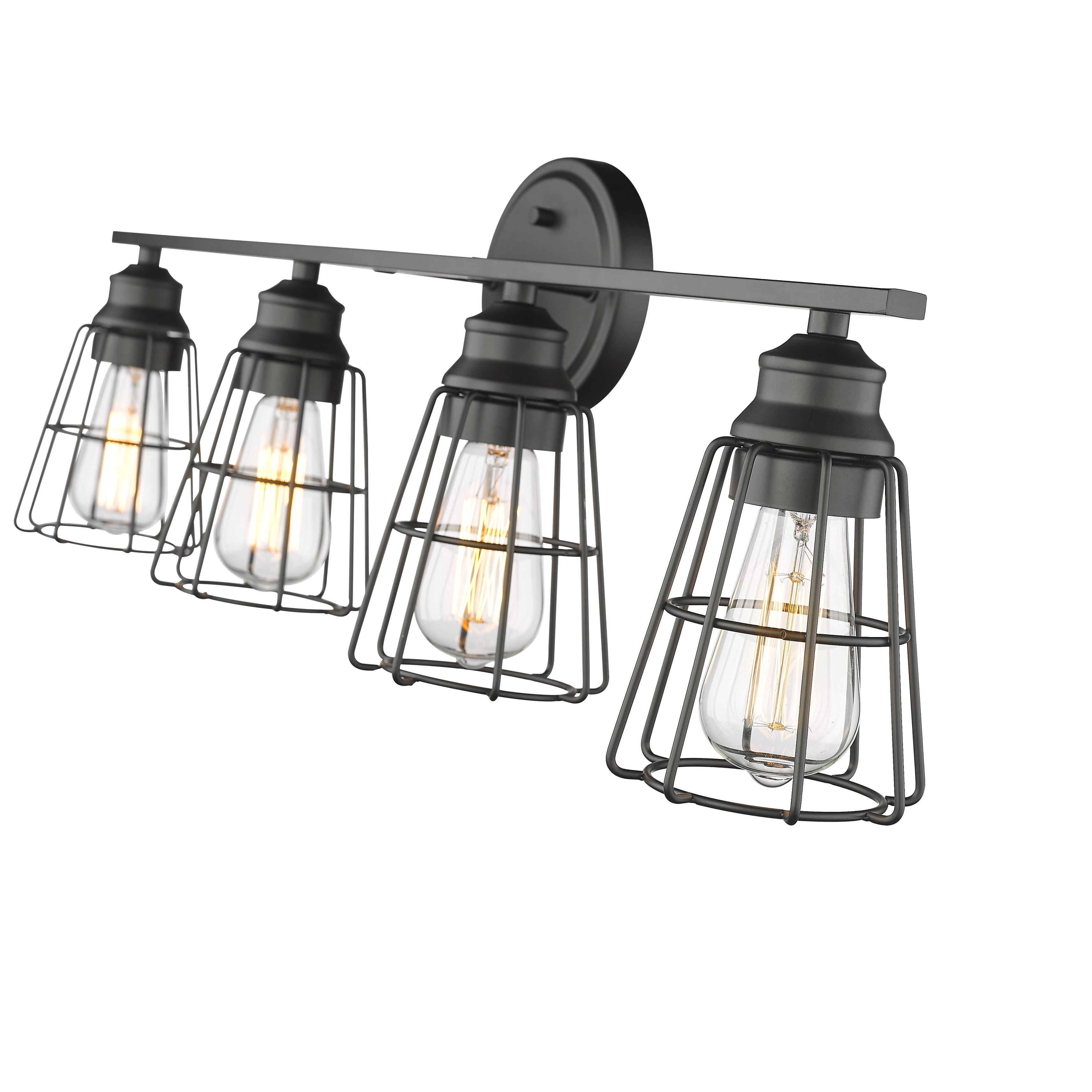Millennium Lighting  4 Light Bathroom Vanity Fixture with Metal Shade Matte Black Black Matte