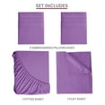 thumbnail image 6 of Lux Decor Collection Queen Size Sheets Set Brushed Microfiber High GSM, 4 Piece Sheet Set Upto 16 Inches Deep Pocket Bedding Sheets & Pillowcases - Purple, 6 of 8