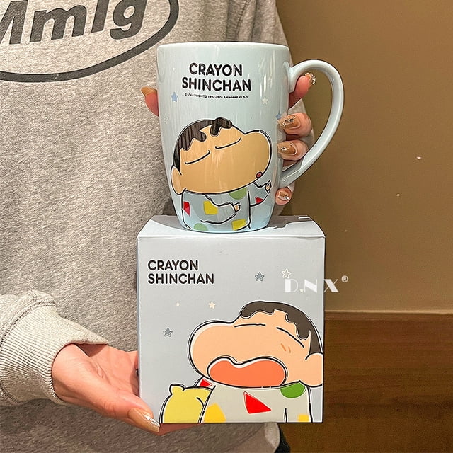 Taza de agua Crayon Shin-chan, Taza de cerámica bonita para niños, taza de café para oficina, regalo de cumpleaños para niña