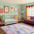 thumbnail image 6 of ZENELESS Fluffy Area Rugs for Living Room,4x6 Shag Rectangular Carpets for Bedroom Tie-Dye Rainbow, 6 of 8