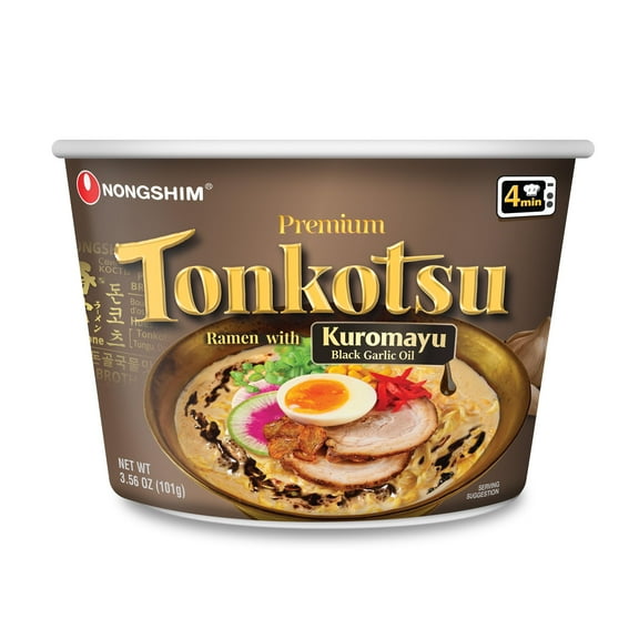 2 x - Nongshim Tonkotsu Ramen with Kuromayu Noodle Big Bowl, 3.56 Ounce (Pack Of 6)