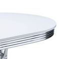 thumbnail image 2 of Loy 60 Inch Oval Dining Table, Glossy White Wood Top, Ribbed Chrome Apron, 2 of 5