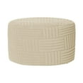 thumbnail image 2 of Elodie Housse d'Ottoman Ronde Housse de Rangement pour Ottoman Rond pour Repose-Pieds d'Ottoman de Chambre Beige, 2 of 8