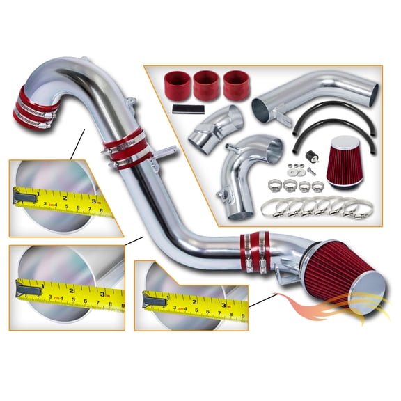 Rtunes Racing Cold Air Intake Kit Filter Combo RED Compatible For 13-15 Acura ILX / 12-15 Honda Civic Si 2.4L L4