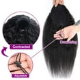 thumbnail image 3 of Human Hair Ponytail Extensions Yaki Afro Kinky Straight Curly Ponytail Wrap Drawstring Human Hair Natural Color Hairpiece with Clip in Binding Pony Tail Kinky Curly 12 Inch Wrap Around, 3 of 15