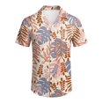 thumbnail image 3 of Camisas De Sport Para Hombre Hombres Casual Manga corta Primavera Verano Turndown Neck 3D Impreso Camisas Moda Top Blusa Camisas (Khaki, M), 3 of 4