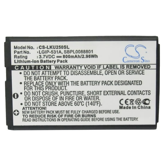 800mAh SBPL0088801 LGIP-531A Battery for T-Mobile A170 A180