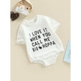 thumbnail image 2 of Aunavey Infant Baby Girls Boys Easter Outfit Oversized Short Sleeve Crewneck Romper Sweatshirt Baby Bunny Summer Jumpsuit, 2 of 8