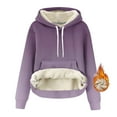 thumbnail image 7 of Sherpa Lined Hoodies for Women Warm Winter Fleece Pullovers Long Sleeve Casual Gradient Sweatshirt Thermal Tops, 7 of 7