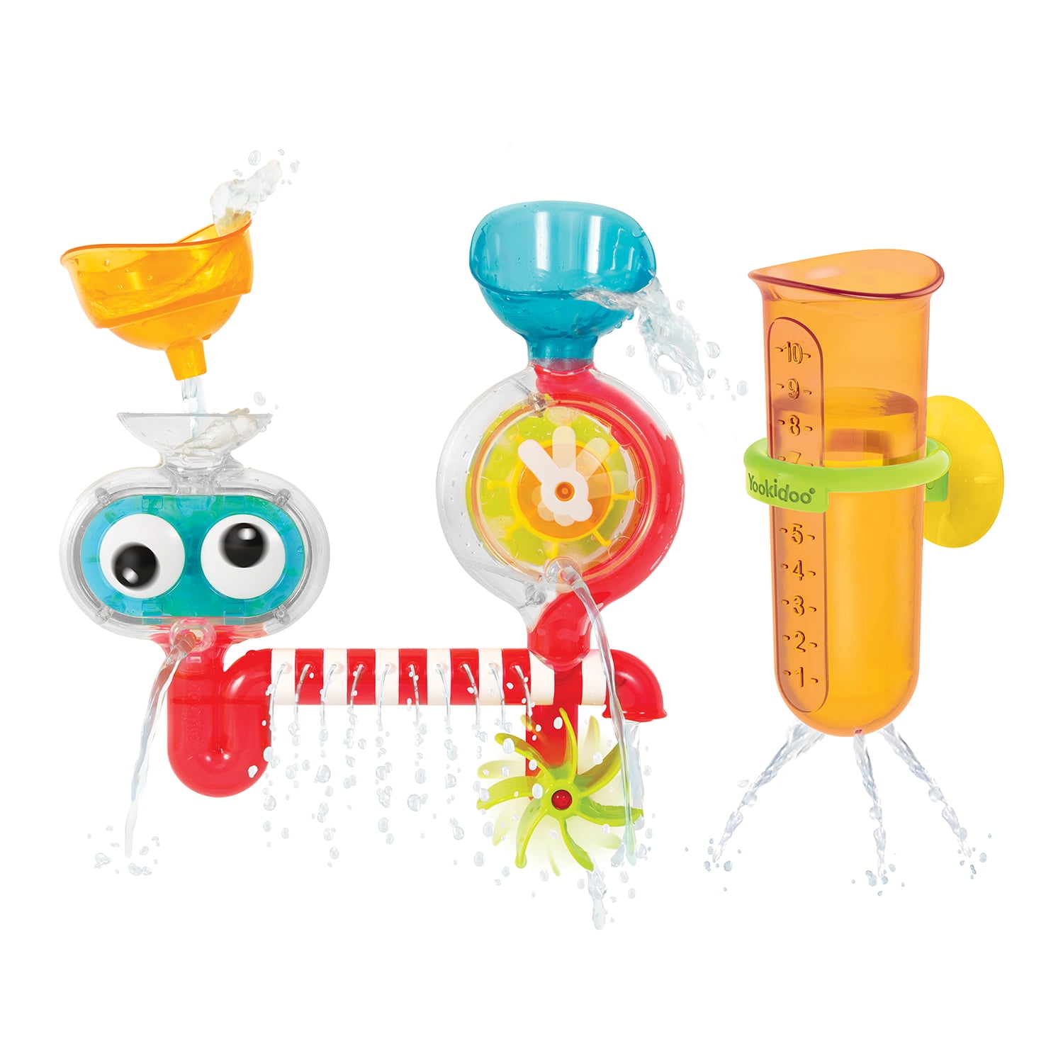 Yookidoo Baby Bath Toy - Spin N Sprinkle Transparent Water Lab, Attaches to Any Tub Wall, 1-3 Years