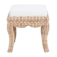 thumbnail image 6 of Rowan 19.7" Bohemian Designer Woven Rattan/Wood Vanity Stool, White Cushion with Natural Frame, 6 of 6