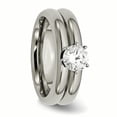 thumbnail image 5 of Chisel  Titanium Polished with CZ Ring, 5 of 8
