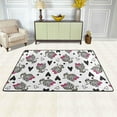 thumbnail image 2 of SKYSONIC 36x24in Cute Leopard Cats Area Rug, Black White Heart Non-Slip Floor Carpet for Indoor Living Dining Room Bedroom, 2 of 7