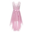 thumbnail image 2 of Alvivi Girls Lace Floral Dress High Low Pendulum Chiffon Gown Wedding Bridesmaid Costume 6-16, 2 of 7