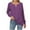Purple, variant on SHTXOZHI Lace Blouses for Women Long Sleeve Crewneck Cutout Pleated Tops Hollow Out Trendy Shirt